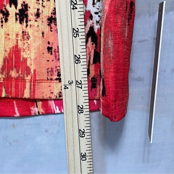 Laura Ashley NWT Tropical Storm Tunic Top Size XL Aspen Multi 3/4 Sleeve Artsy - Picture 15 of 16